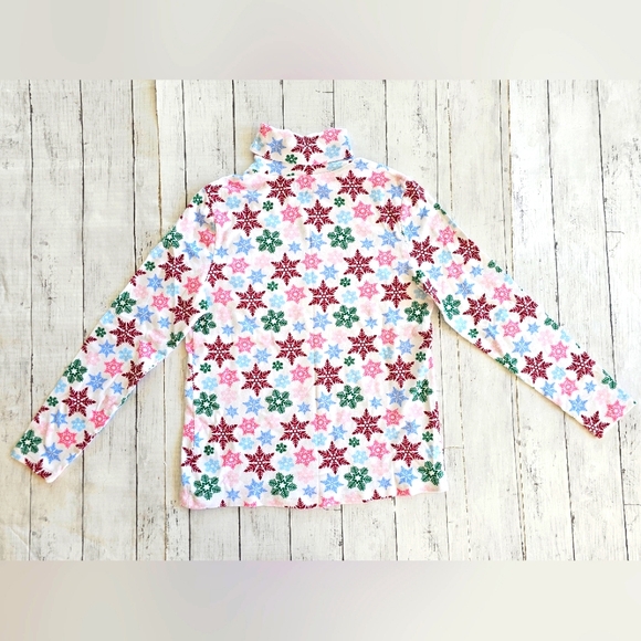 Time & True White & Colorful Christmas Snowflake Turtleneck Longsleeve Top - Picture 5 of 10